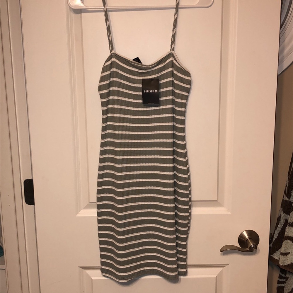 Gray Striped Bodycon Dress